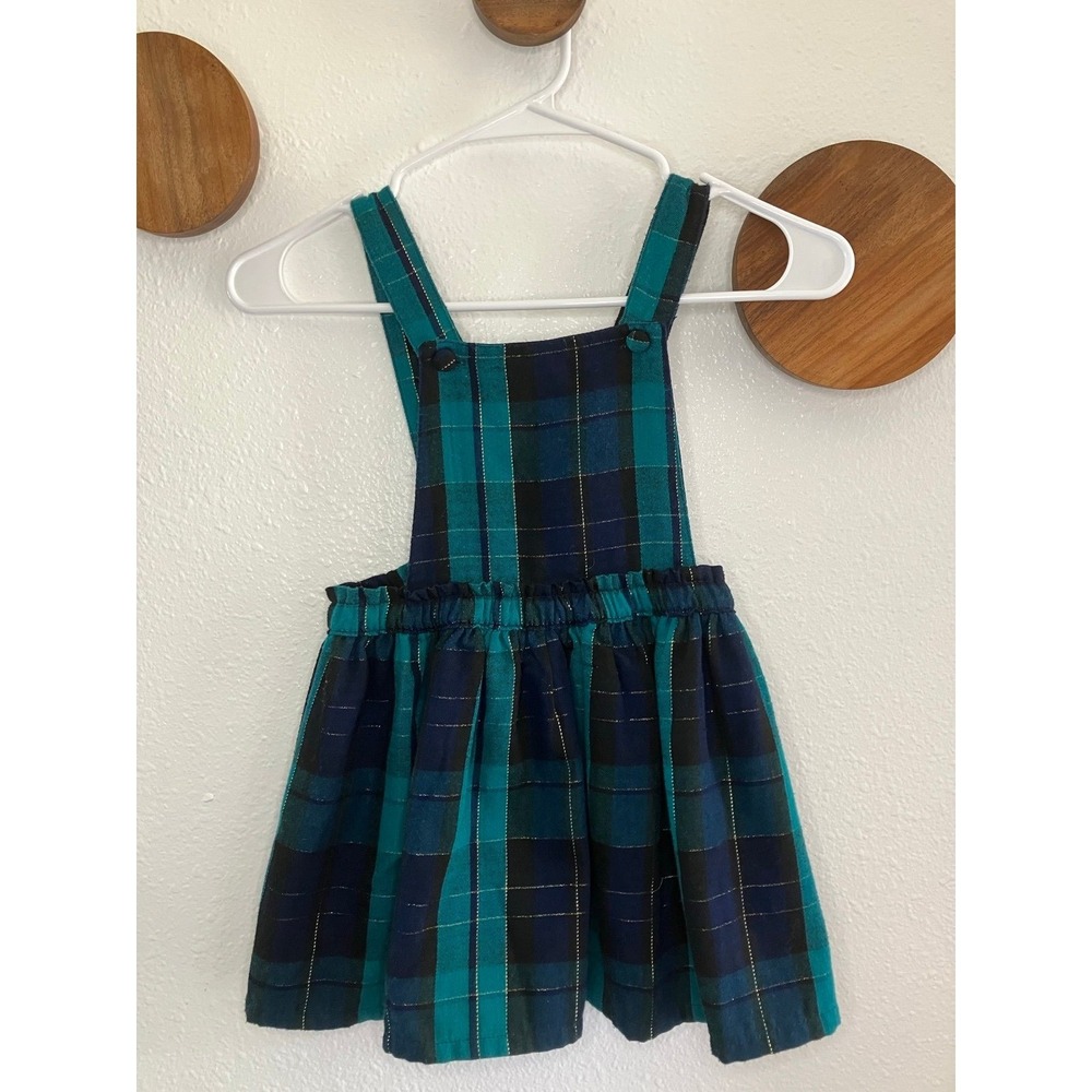 Tommy Bahama Pinafore Dress Girls Size 4T Plaid Blue   Teal Christmas‎ Holiday